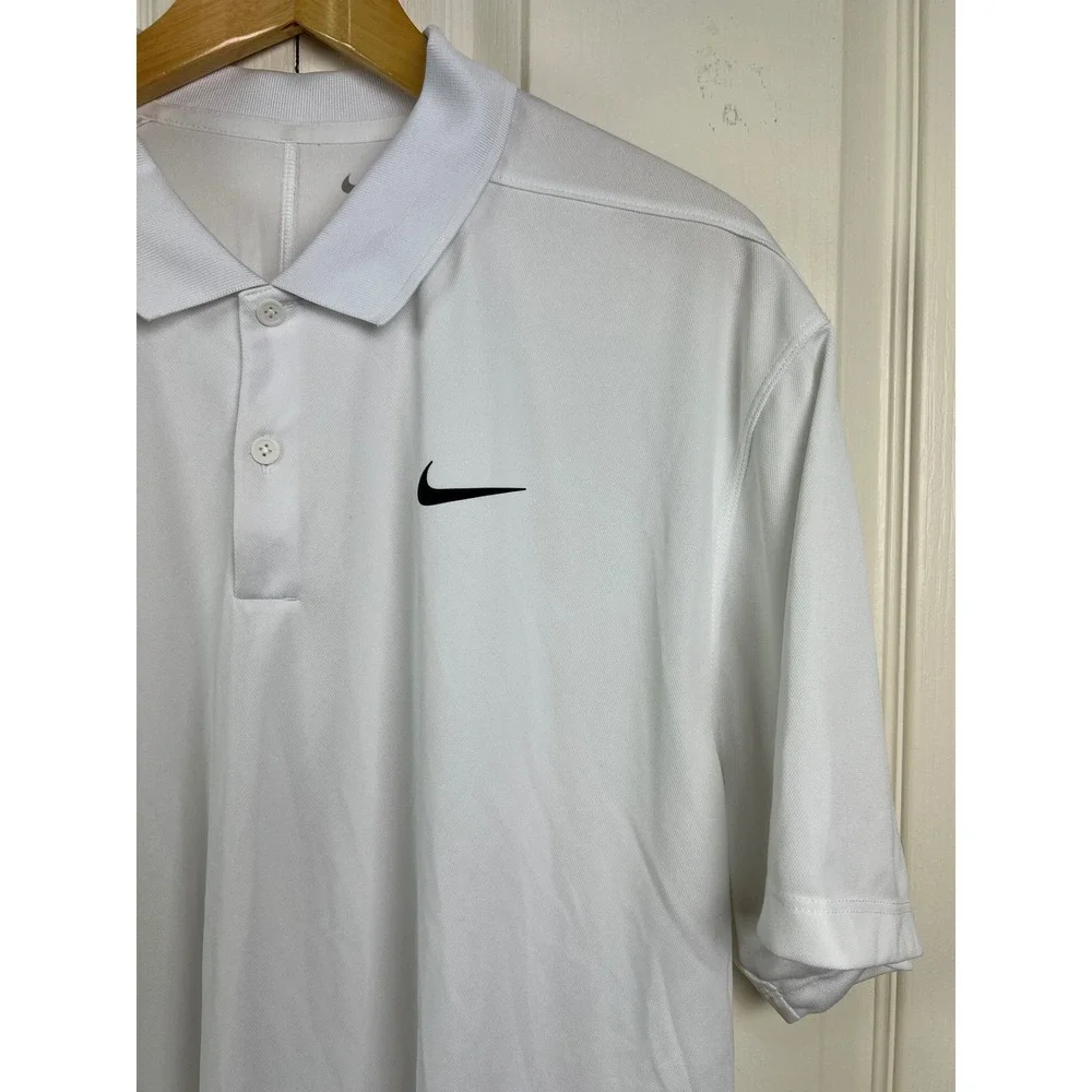 Nike Golf Polo Mens XL Dri-Fit Short Sleeve Athletic Shirt DH0822-100 White B17‎